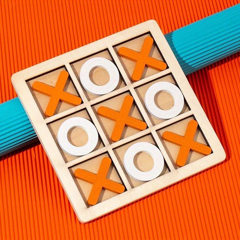 Wooden XO Nine-Grid Puzzle Game