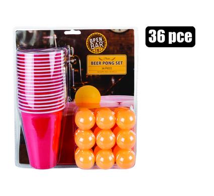 Beer pong cups and balls