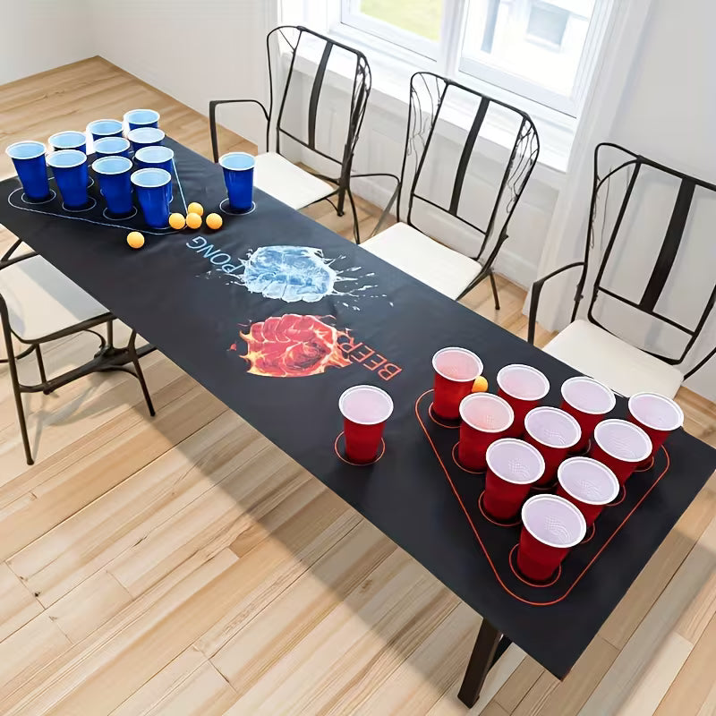Beer Pong Table Cloth and Cups