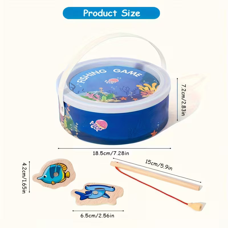 Wooden Magnetic Ocean Fishing Game