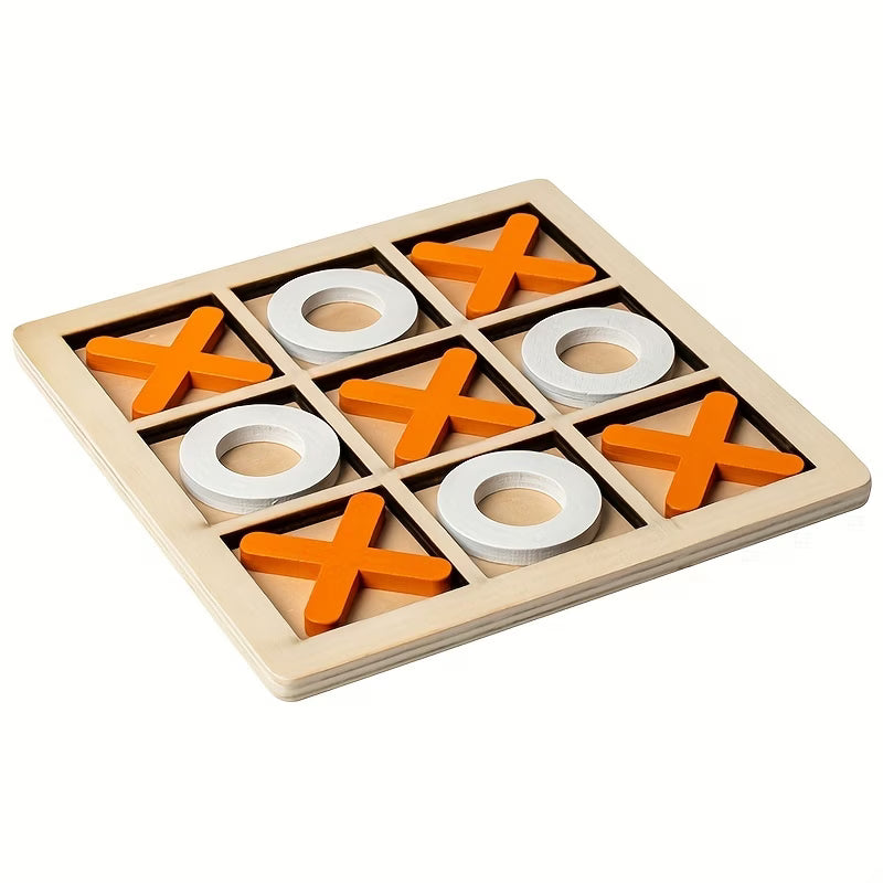 Wooden XO Nine-Grid Puzzle Game