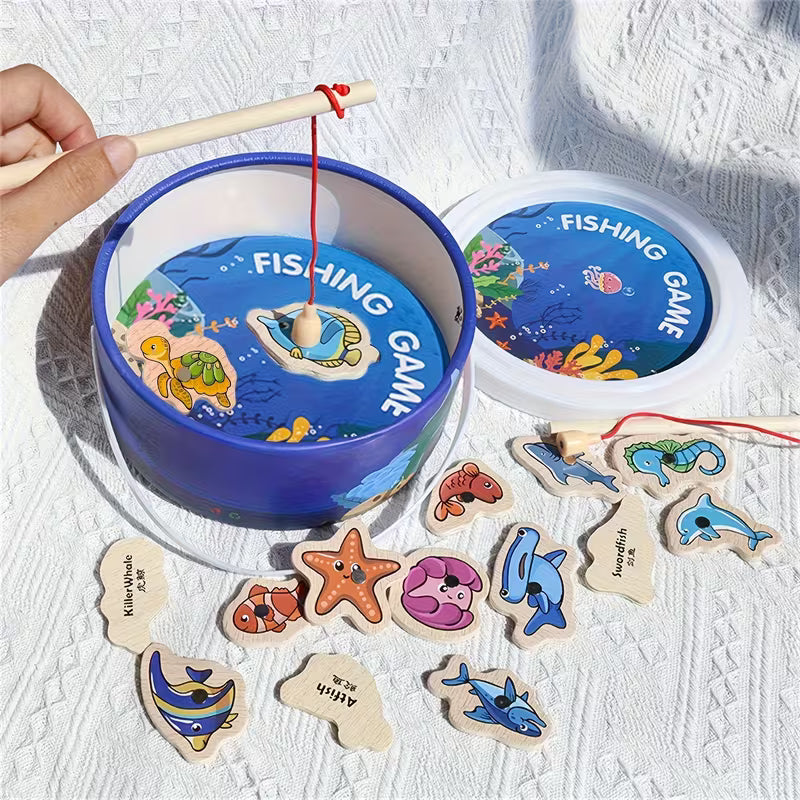 Wooden Magnetic Ocean Fishing Game