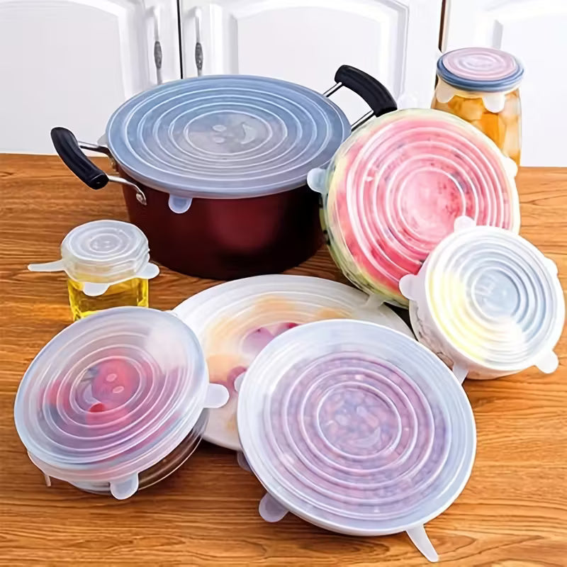 6pcs Silicone Elastic Lids