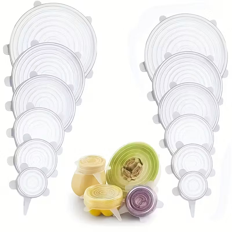 6pcs Silicone Elastic Lids