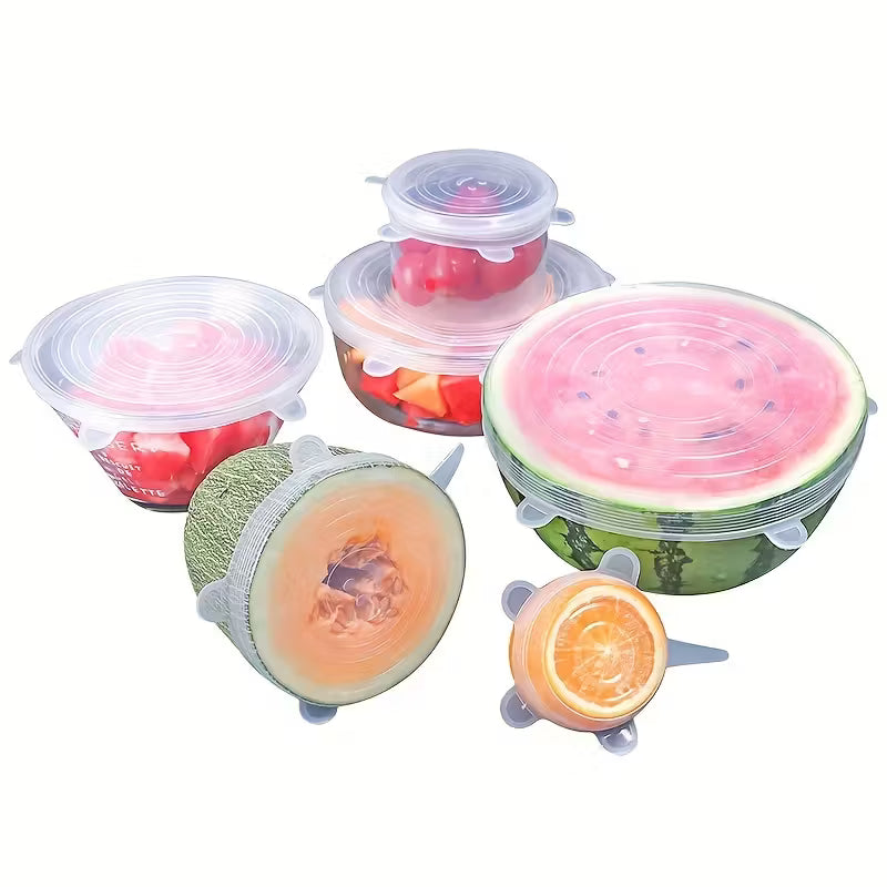 6pcs Silicone Elastic Lids