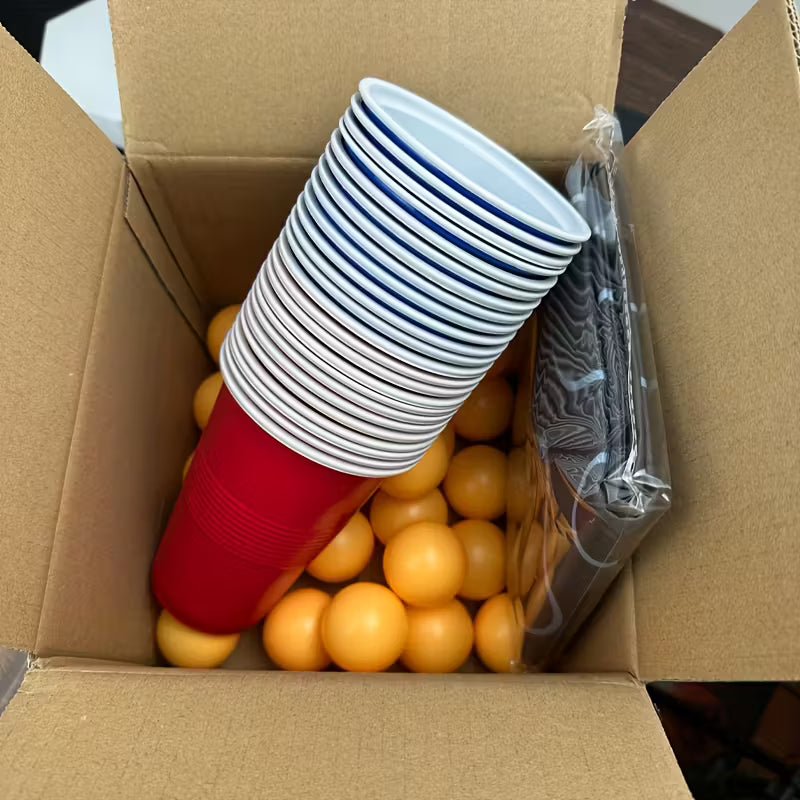Beer Pong Table Cloth and Cups