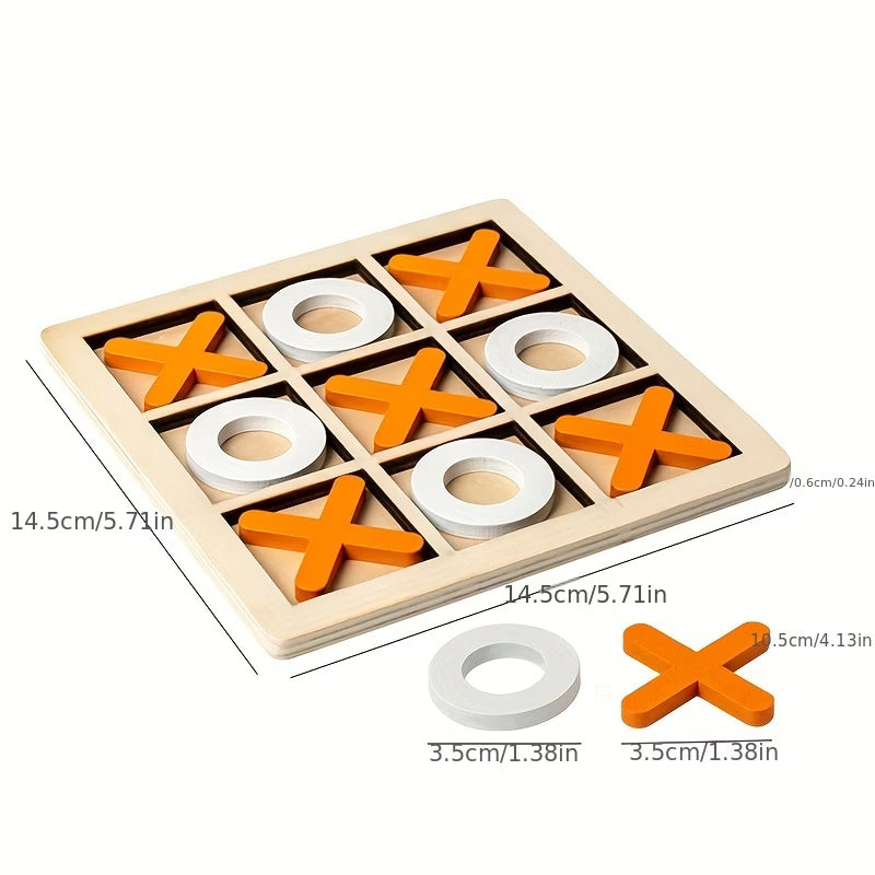 Wooden XO Nine-Grid Puzzle Game