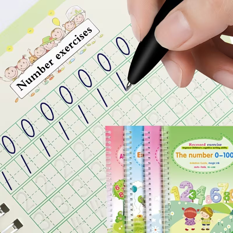 Reusable Handwriting Practice Workbooks (4-Piece Set)