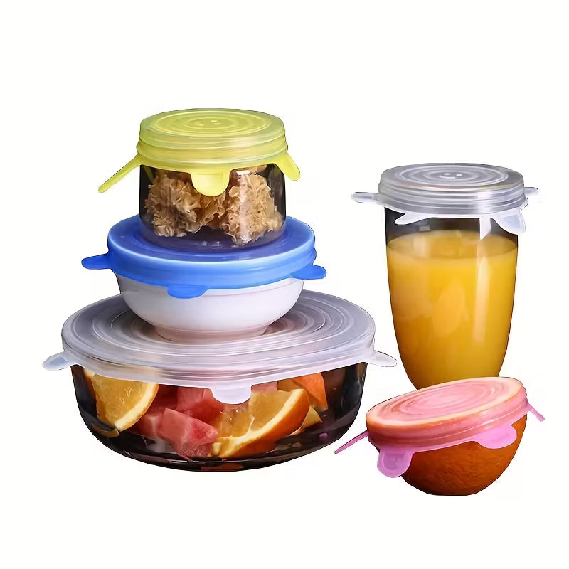 6pcs Silicone Elastic Lids