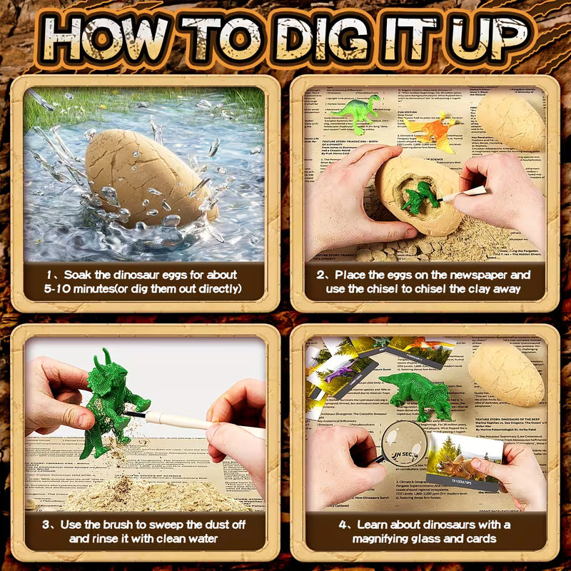 12 Ephemeral Dinosaur Egg Digging Toy Set