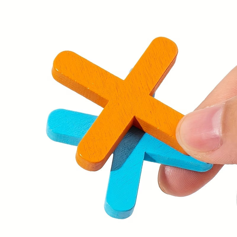 Wooden XO Nine-Grid Puzzle Game