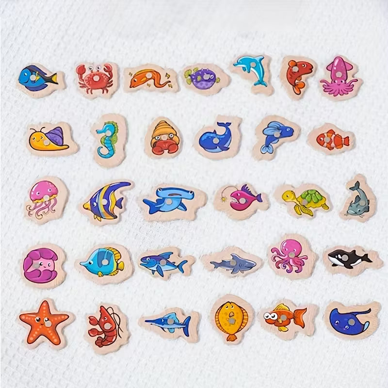 Wooden Magnetic Ocean Fishing Game