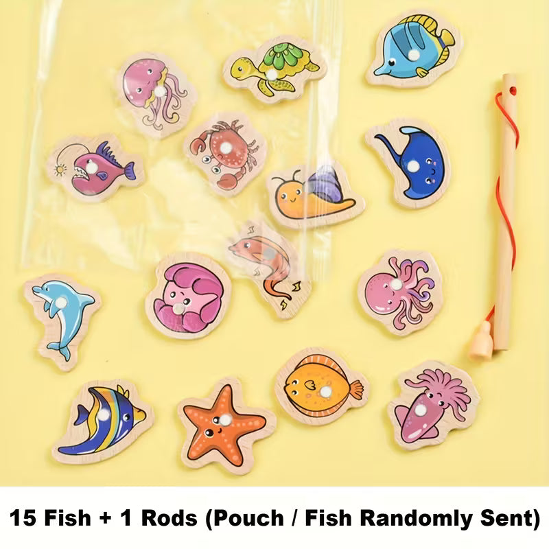 Wooden Magnetic Ocean Fishing Game