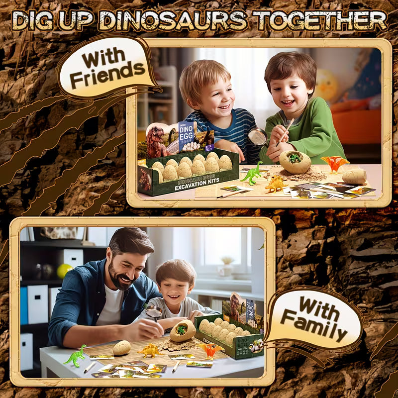 12 Ephemeral Dinosaur Egg Digging Toy Set
