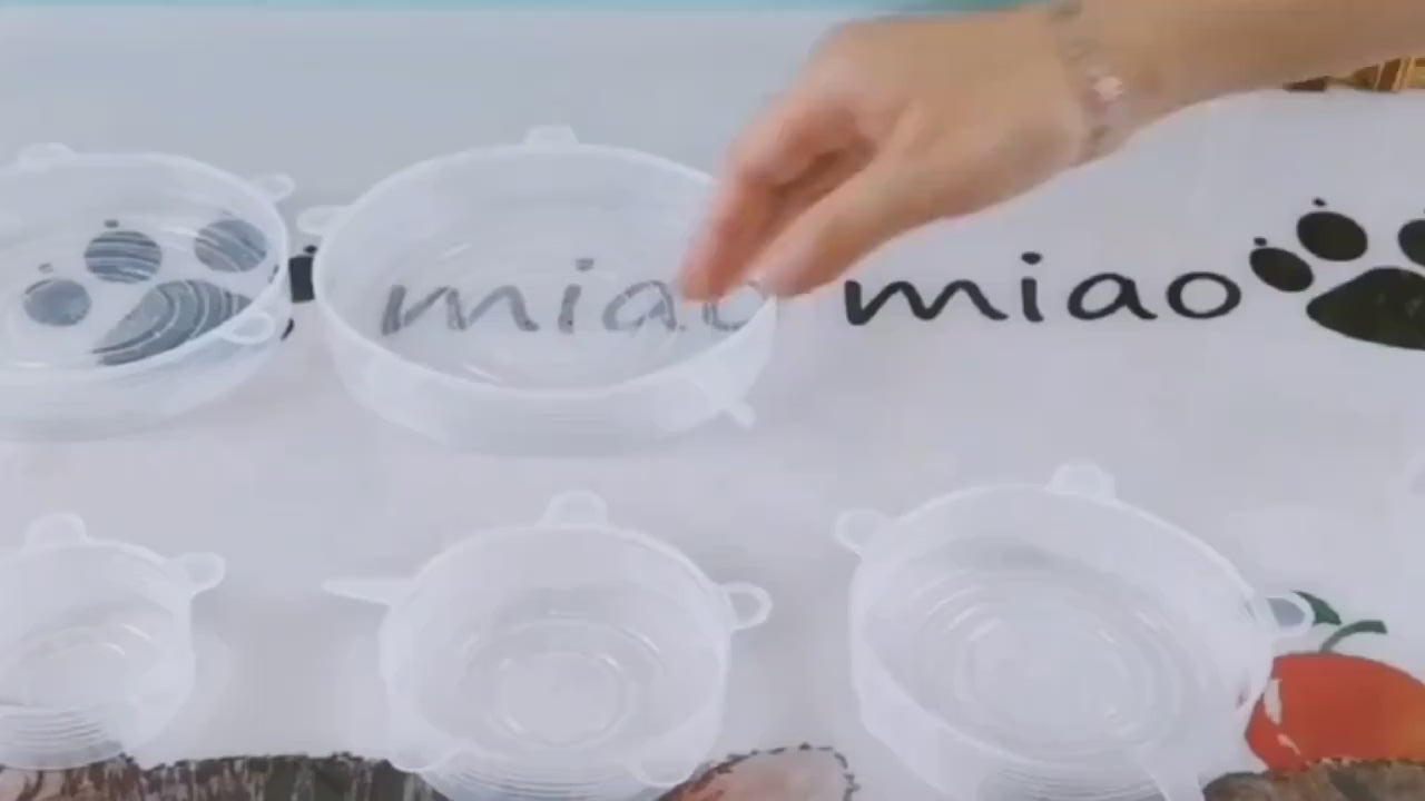 6pcs Silicone Elastic Lids