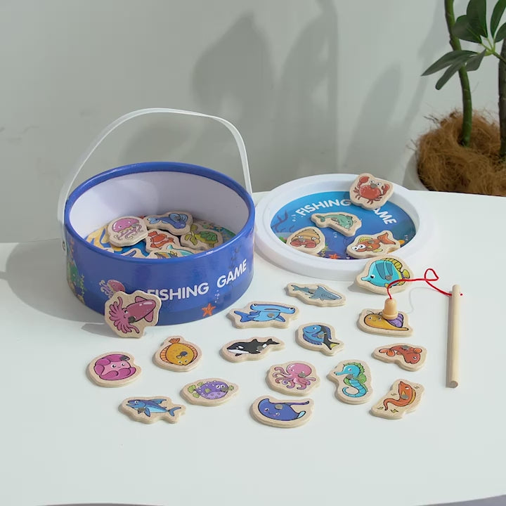 Wooden Magnetic Ocean Fishing Game